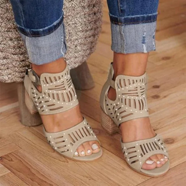 Vintage Hollow Out Sandals