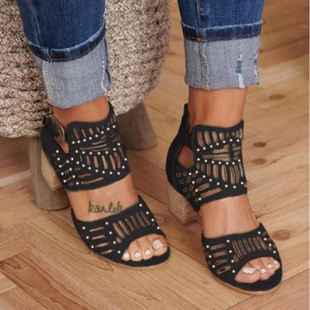 Vintage Hollow Out Sandals