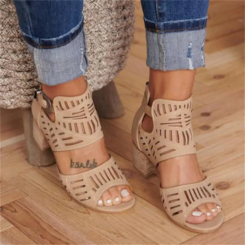 Vintage Hollow Out Sandals