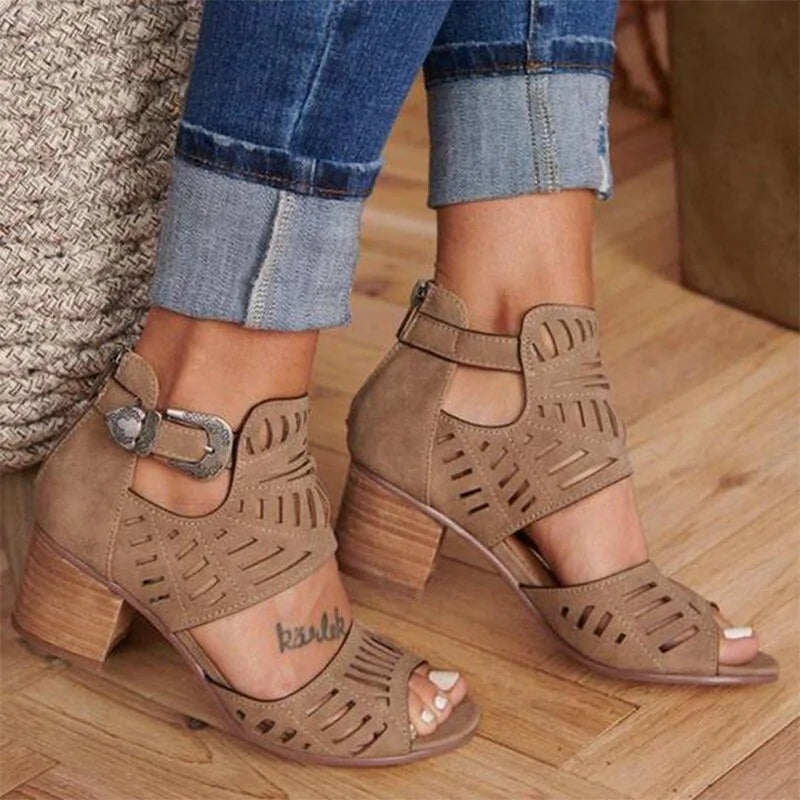 Vintage Hollow Out Sandals